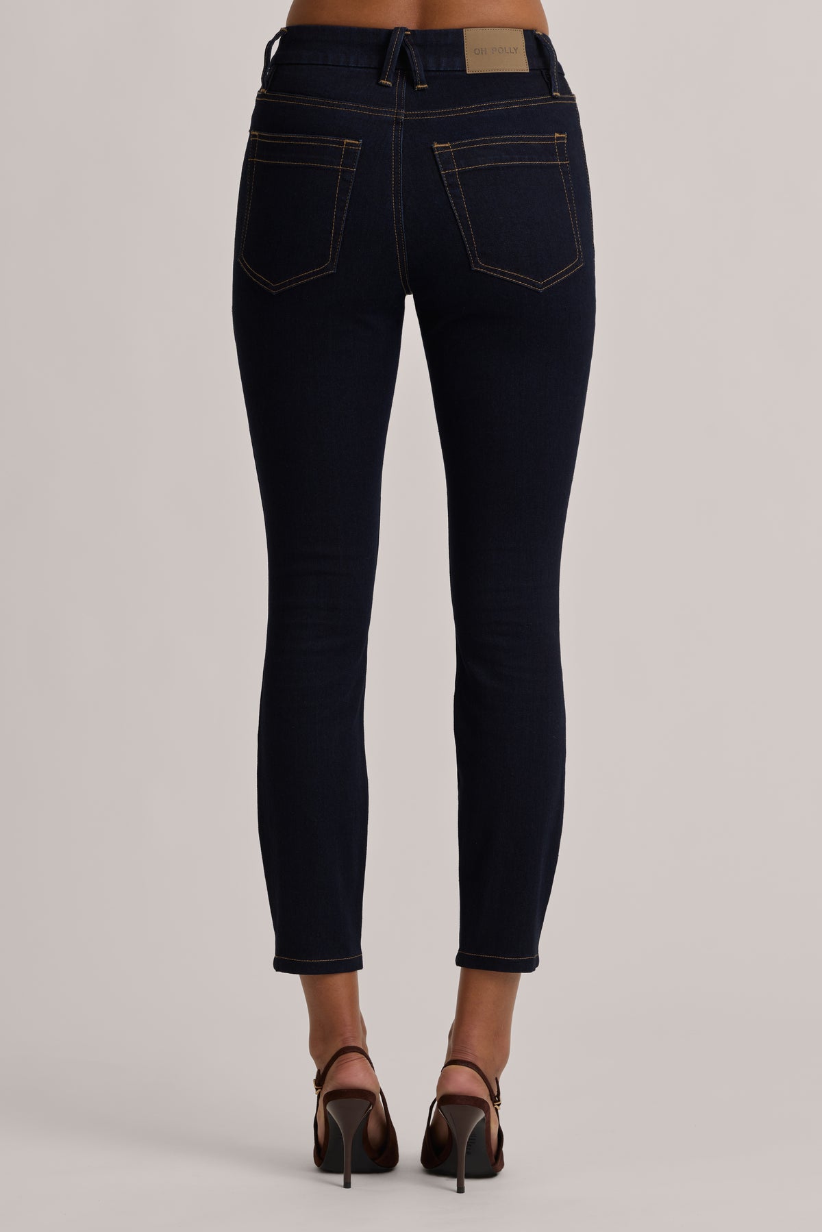 High-Rise Cropped Skinny Jeans in Dark Wash