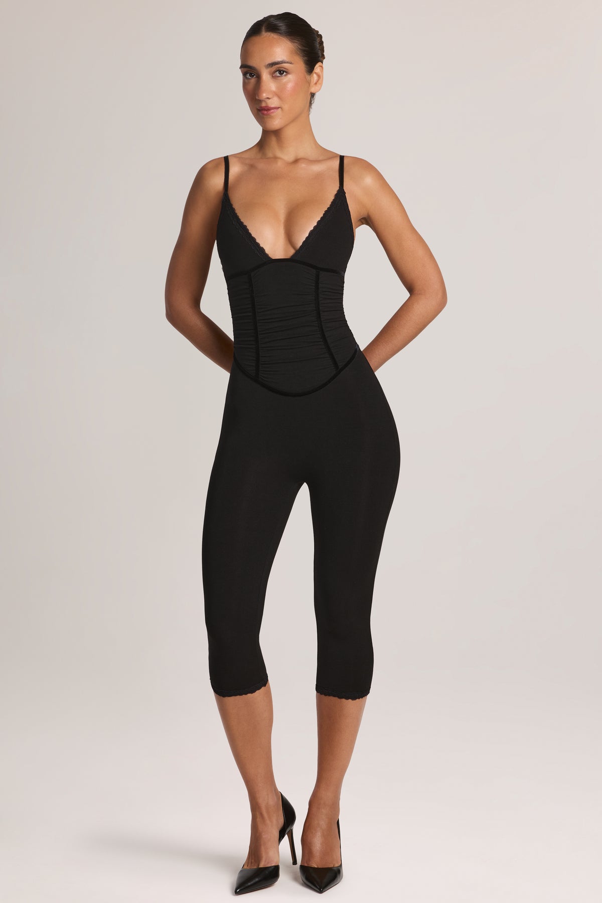 Modal Capri Jumpsuit in Black