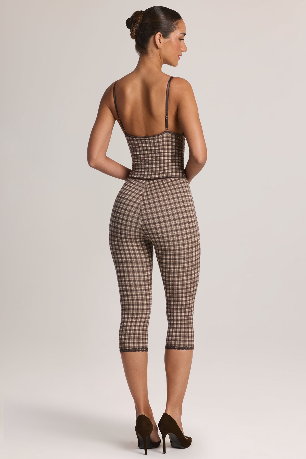 Modal Capri Jumpsuit in Square Check Print