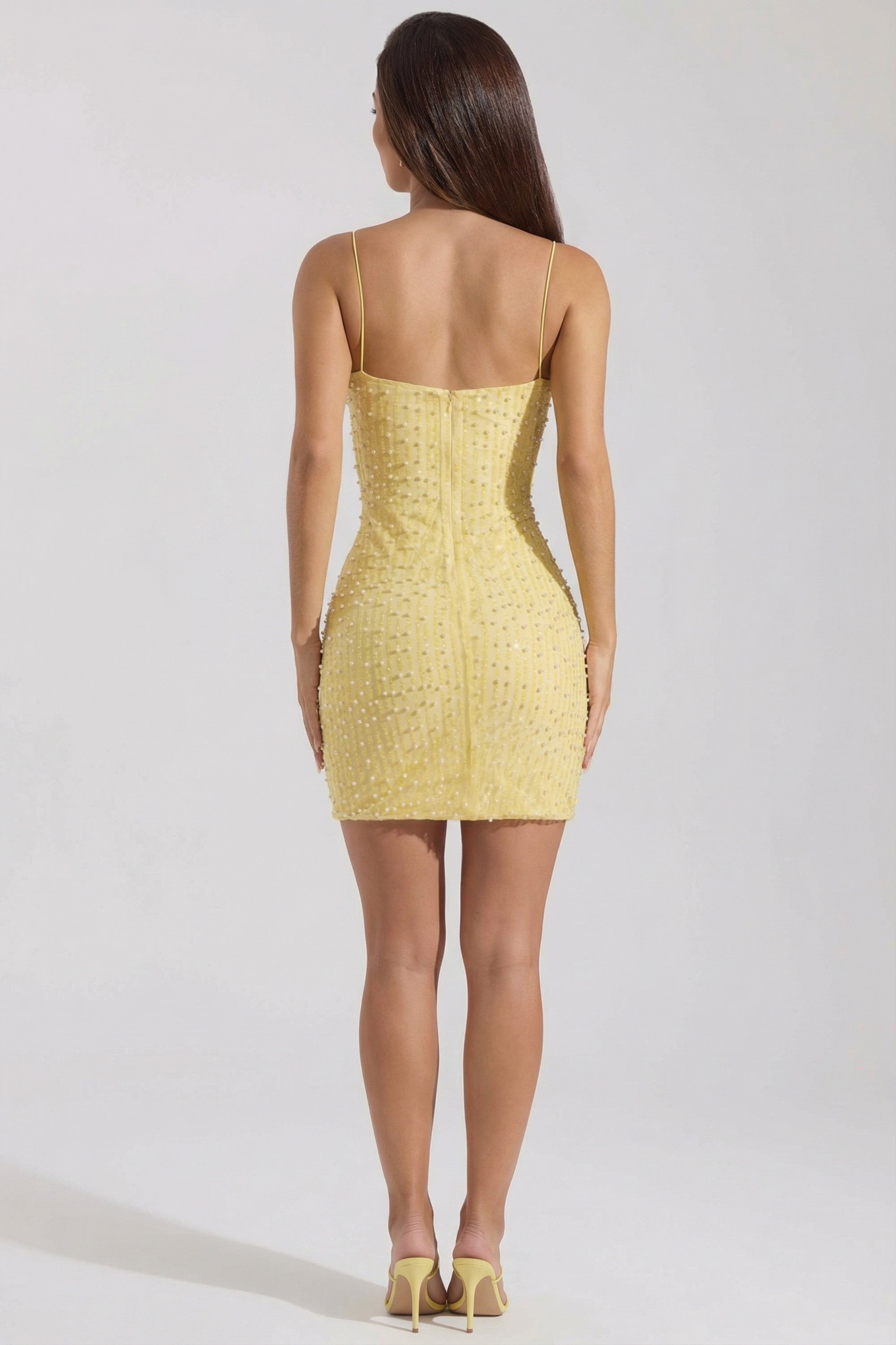 Leya Modal Sweetheart-Neck A-Line Mini Dress in Lemon Sherbet