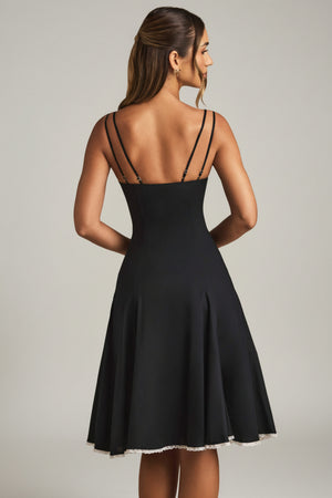 Bow-Detail A-Line Midi Dress in Black - 4 | Oh Polly Bow-Detail A-Line Midi Dress in Black - 4 | Oh Polly