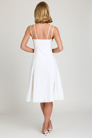 Bow-Detail A-Line Midi Dress in White - 6 | Oh Polly Bow-Detail A-Line Midi Dress in White - 6 | Oh Polly