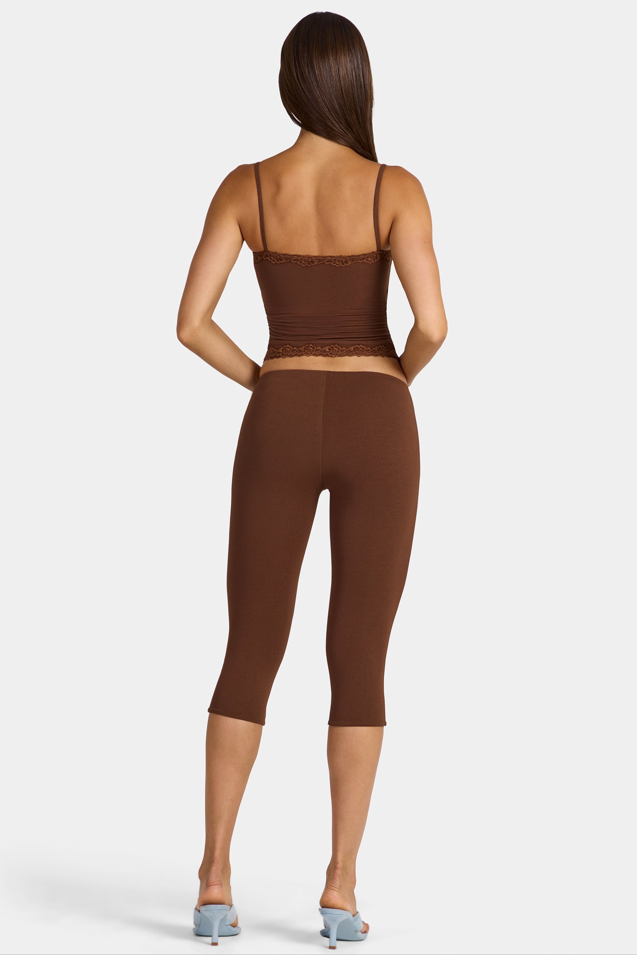 Modal Capri Leggings in Cocoa Brown