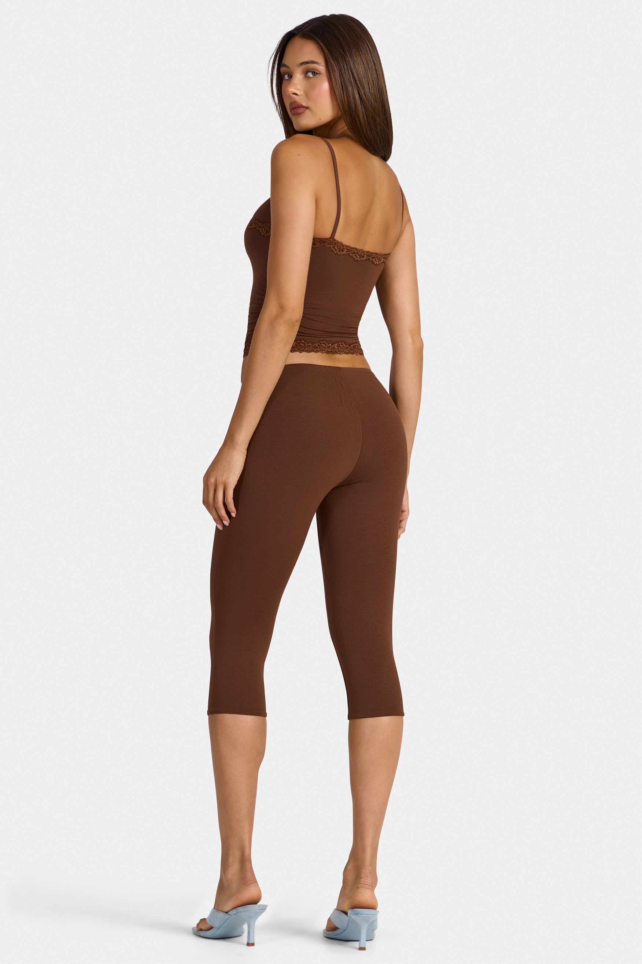 Modal Capri Leggings in Cocoa Brown