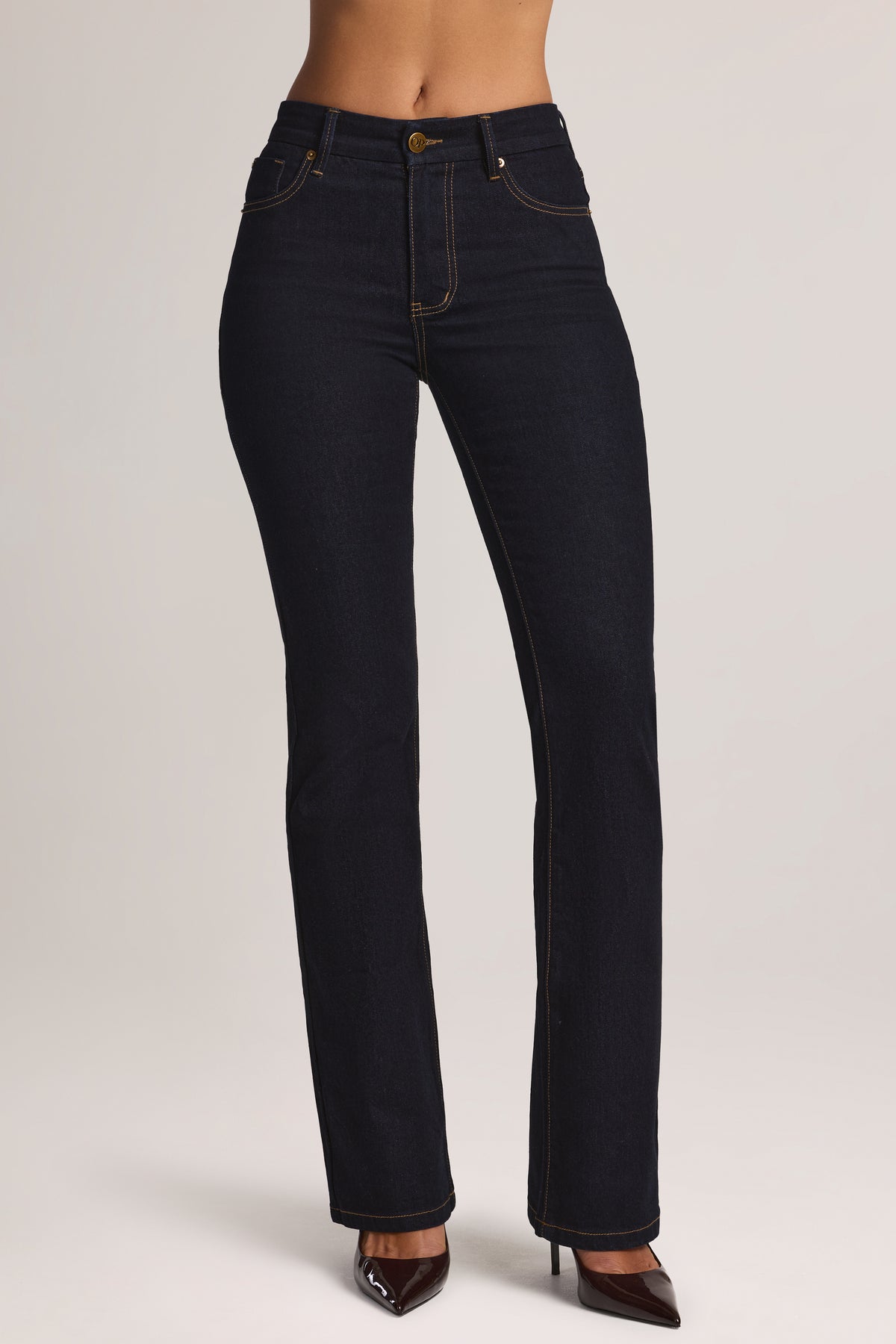 High-Rise Bootcut Jeans in Dark Wash
