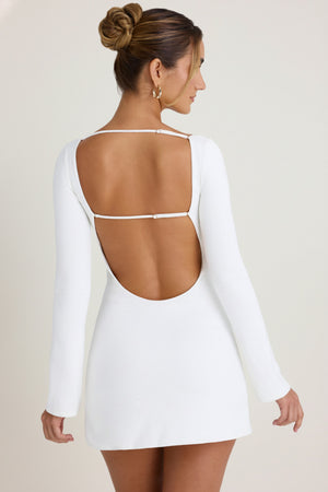 Cut-Out Long-Sleeve Mini Dress in White - XXL | Oh Polly Cut-Out Long-Sleeve Mini Dress in White - XXL | Oh Polly