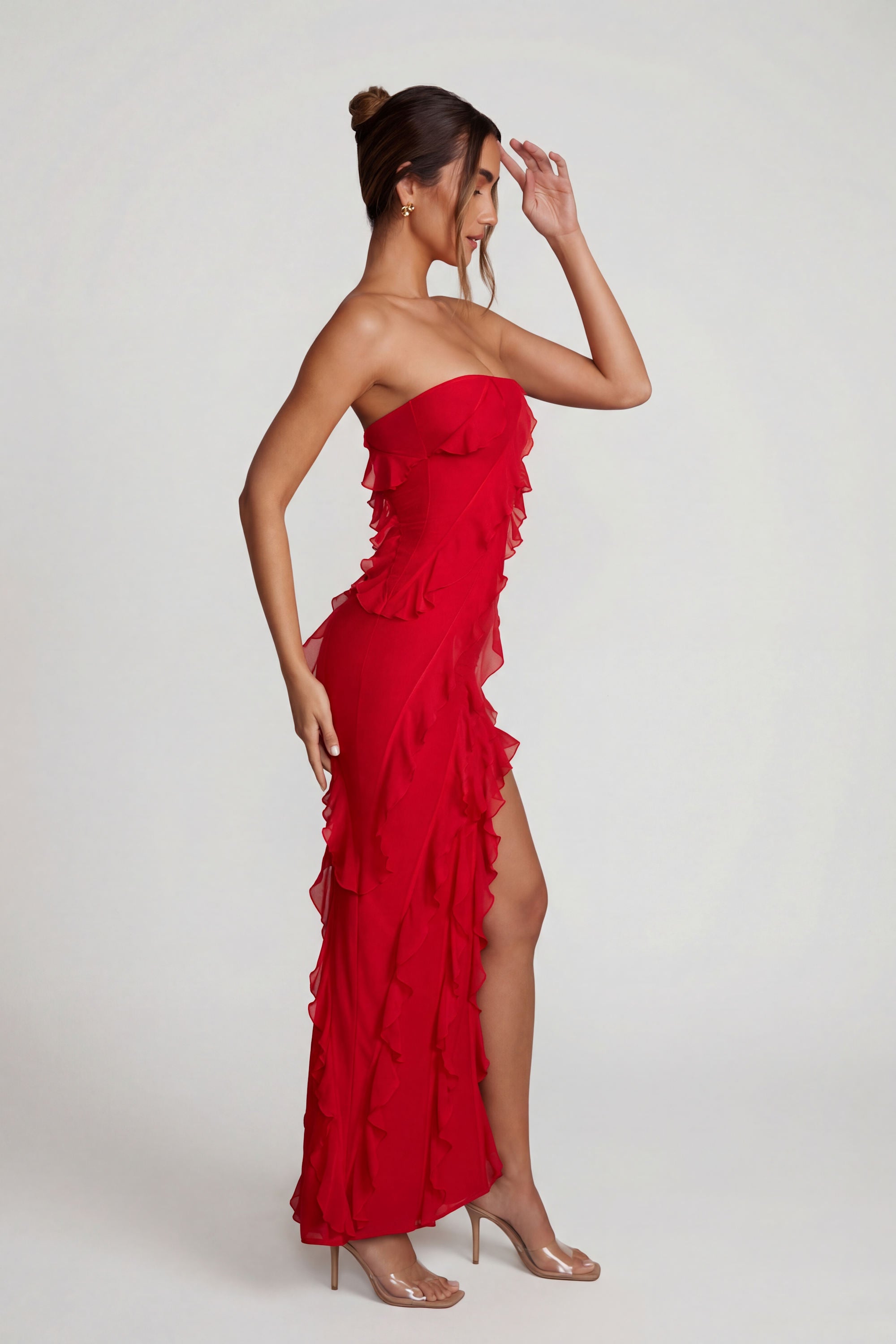dress red maxi Thats So Fetch | Ramsey Cut Out | With thin spaghetti straps and a lace up back Honey Red Maxi Dress -