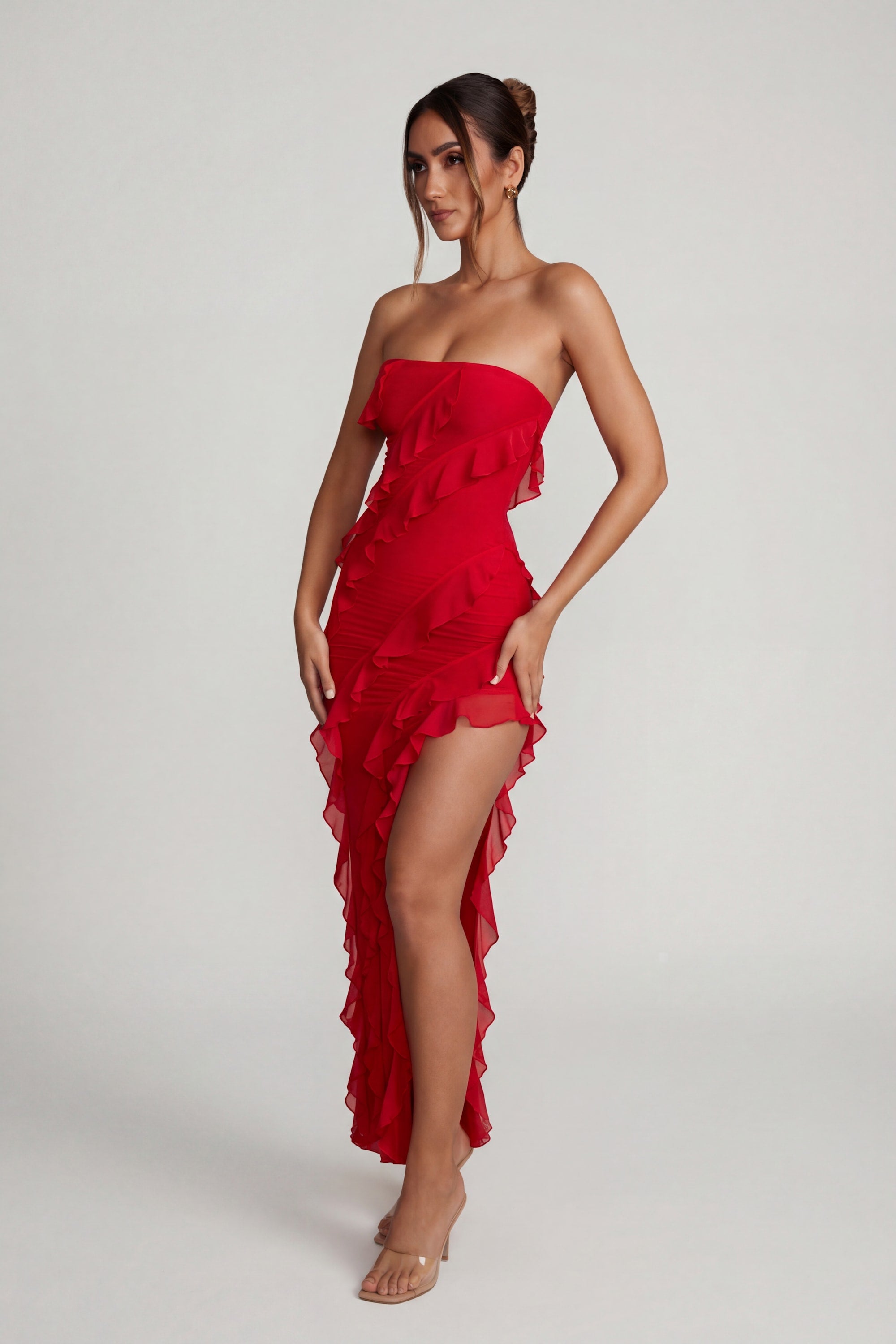 sluty red dress Cocktail Dresses | Sexy Little Red Dresses gathered detailing and wrap Cherrykitten Slxt Red Heart Y2K