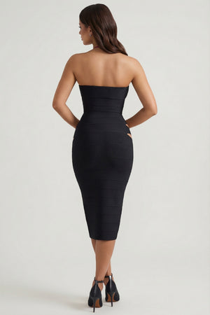 Cut-Out Halterneck Bodycon Midaxi Dress in Black - 10 | Oh Polly Cut-Out Halterneck Bodycon Midaxi Dress in Black - 10 | Oh Polly