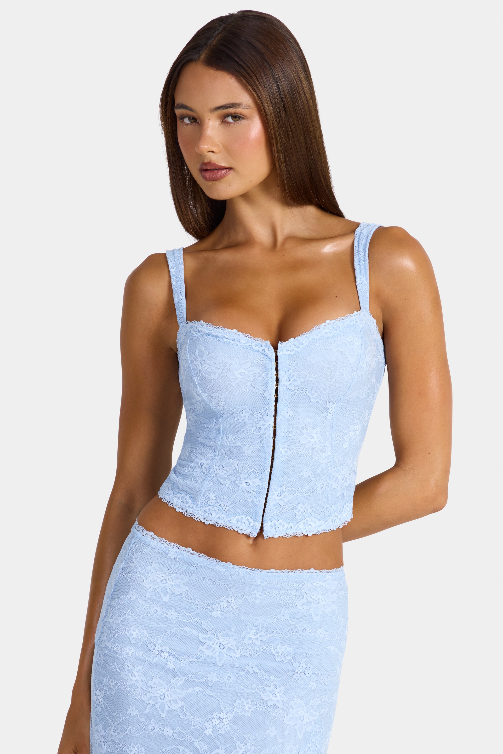 Lace Cami Top in Arctic Blue