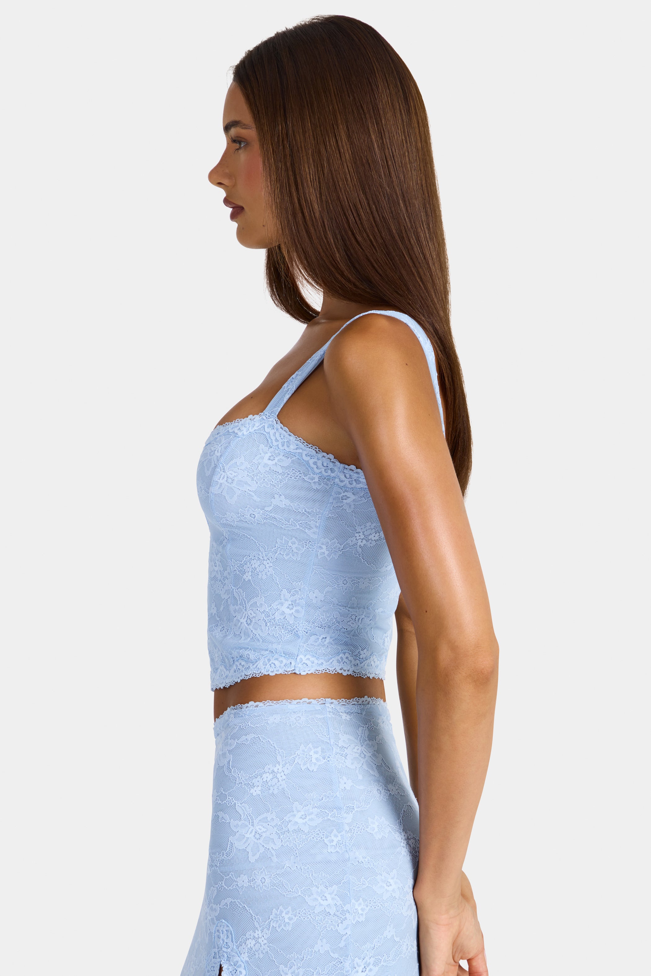 Lace Cami Top in Arctic Blue