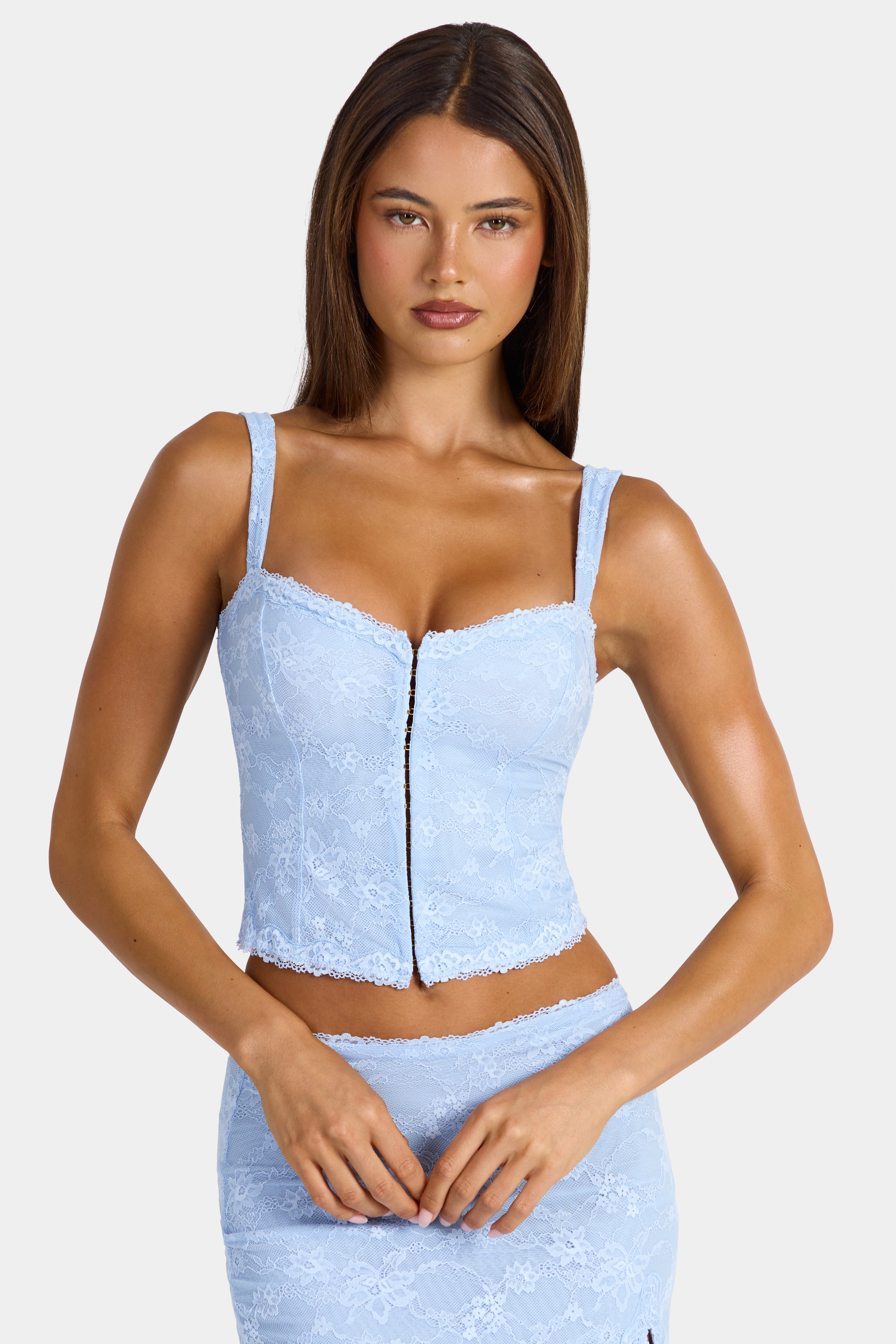 Lace Cami Top in Arctic Blue