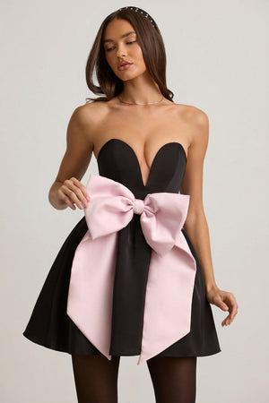 Bow-Detail Corset Mini Dress in Black - 10 | Oh Polly Bow-Detail Corset Mini Dress in Black - 10 | Oh Polly