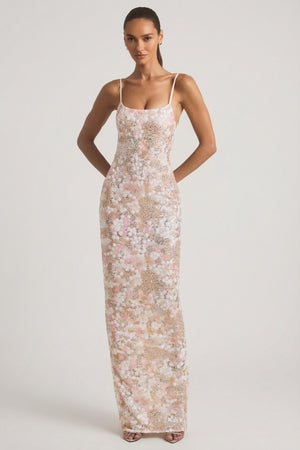 Embellished Scoop-Neck Backless Maxi Dress in Ivory - 8 | Oh Polly Embellished Scoop-Neck Backless Maxi Dress in Ivory - 8 | Oh Polly