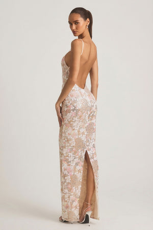 Embellished Scoop-Neck Backless Maxi Dress in Ivory - 8 | Oh Polly Embellished Scoop-Neck Backless Maxi Dress in Ivory - 8 | Oh Polly