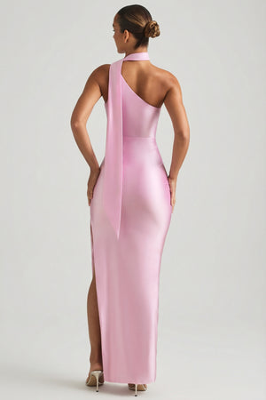 Sheril Asymmetric Scarf-Detail Maxi Dress in Soft Pink | Oh Polly Sheril Asymmetric Scarf-Detail Maxi Dress in Soft Pink | Oh Polly