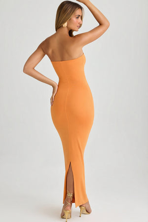 Kali Modal Bandeau Maxi Dress in Sunset Orange | Oh Polly Kali Modal Bandeau Maxi Dress in Sunset Orange | Oh Polly