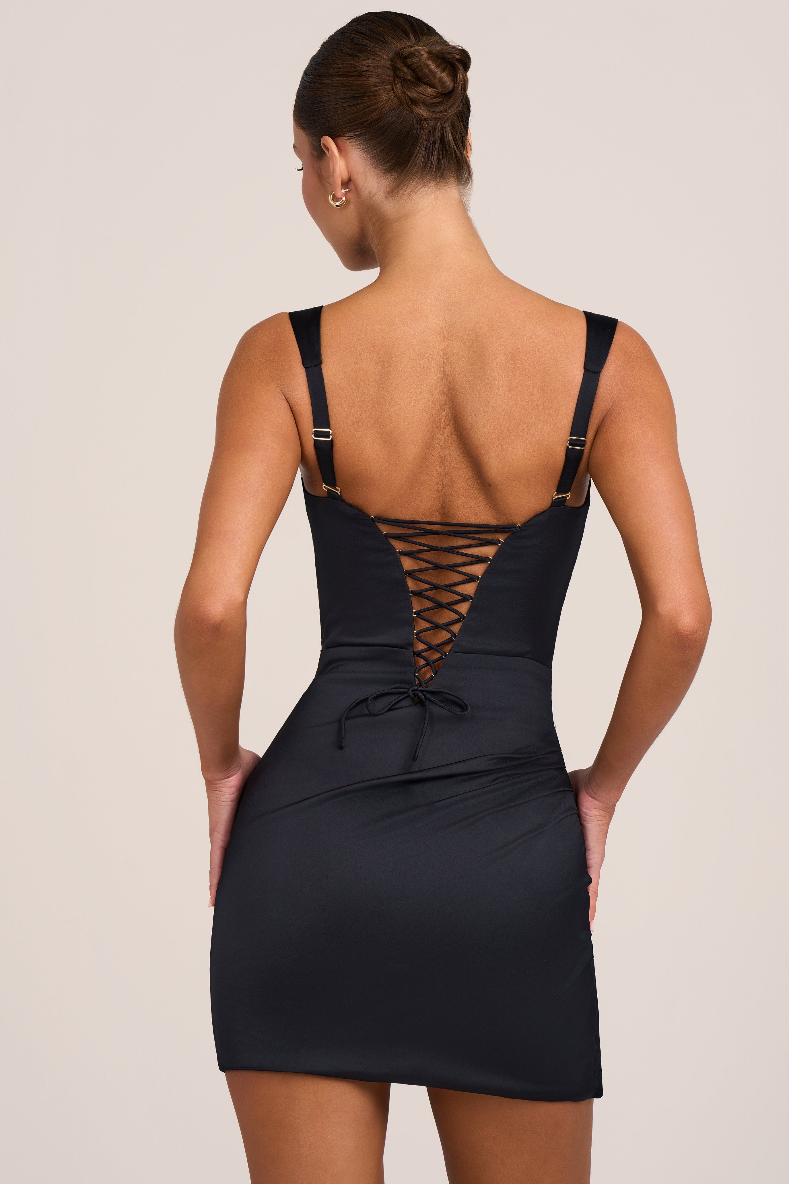 Wyrda Satin Mini Dress in Black | Oh Polly – Oh Polly US