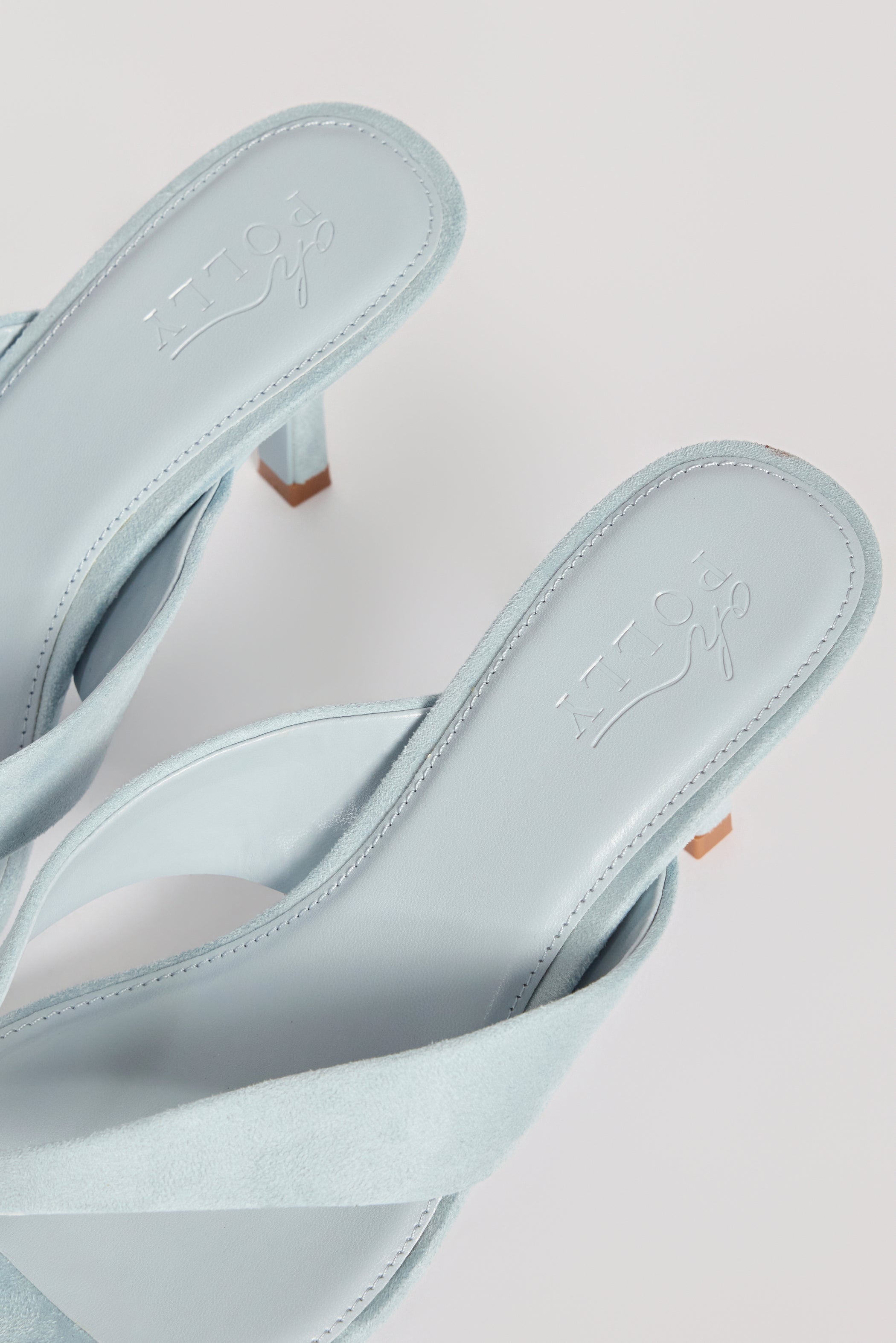 Heeled Thong Sandals  in Arctic Blue