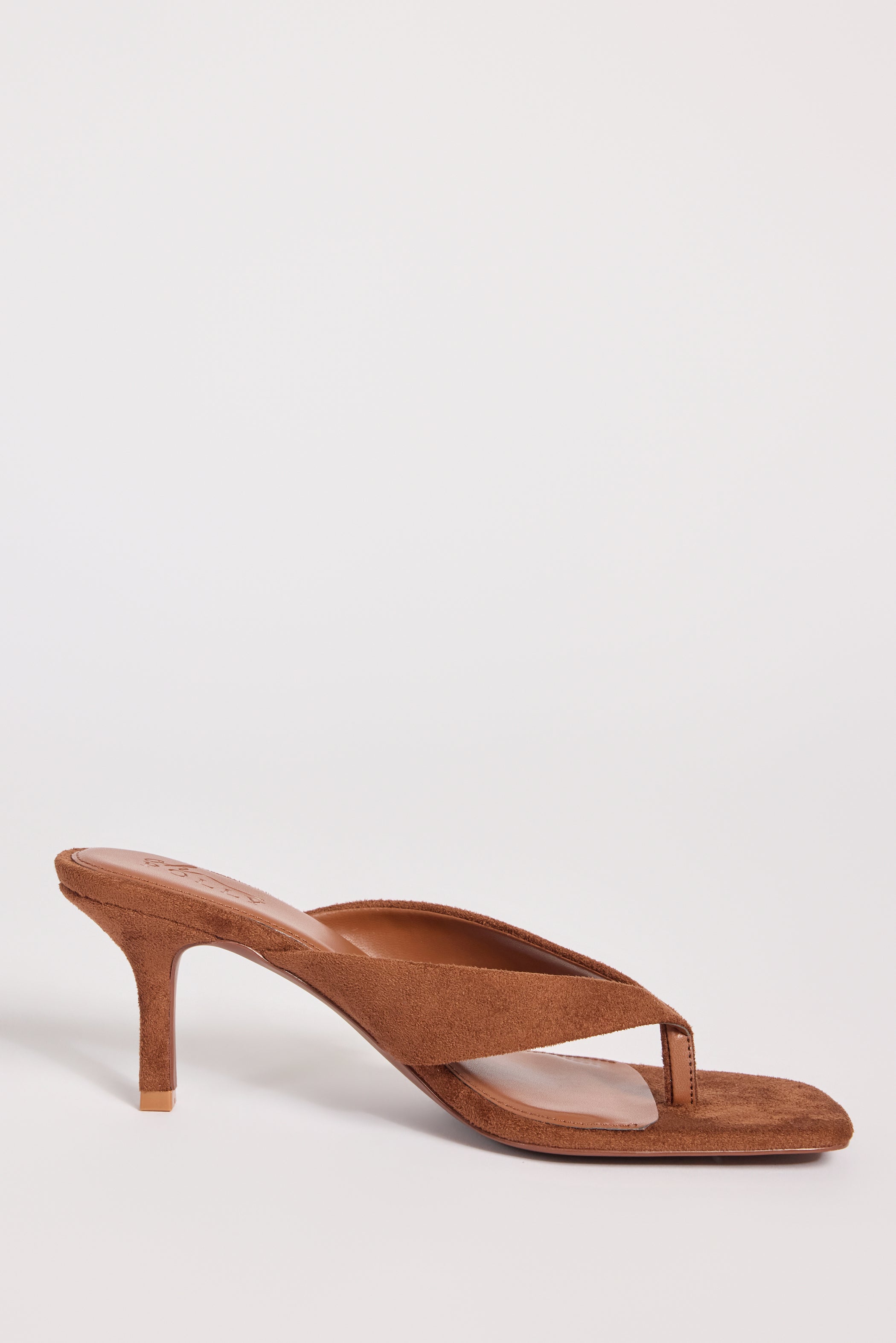Heeled Thong Sandals  in Cocoa Brown