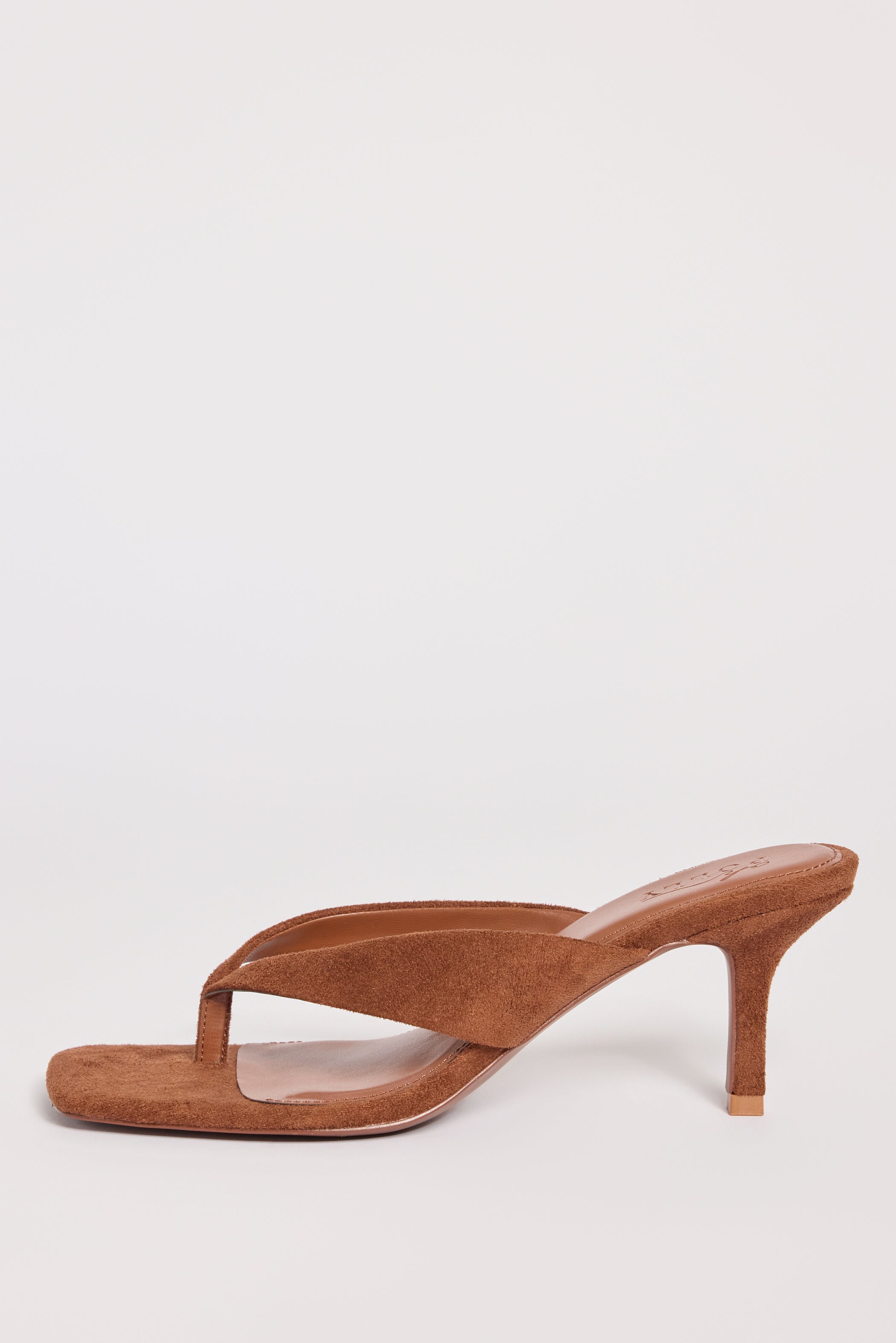 Heeled Thong Sandals  in Cocoa Brown