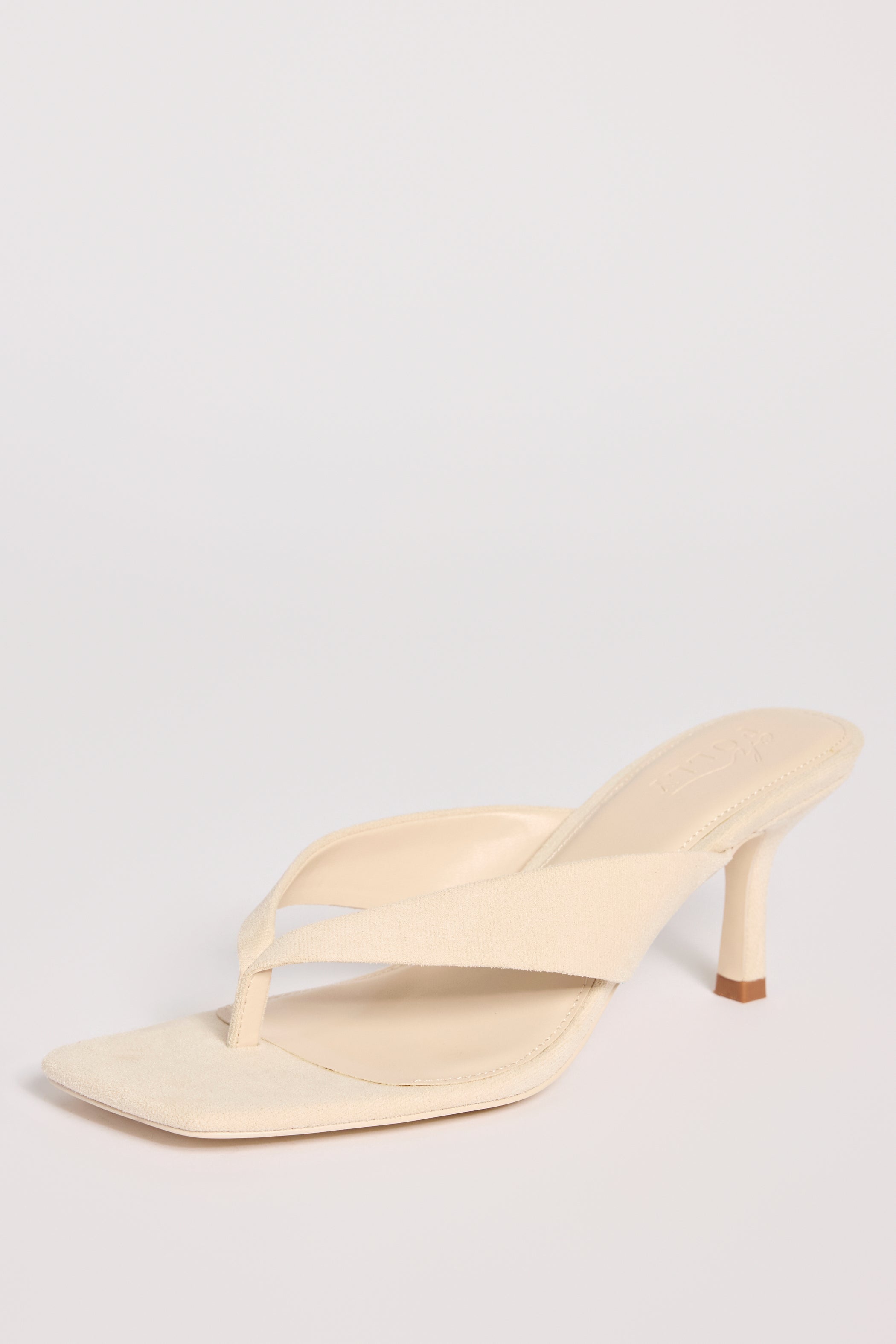 Heeled Thong Sandals  in Oat