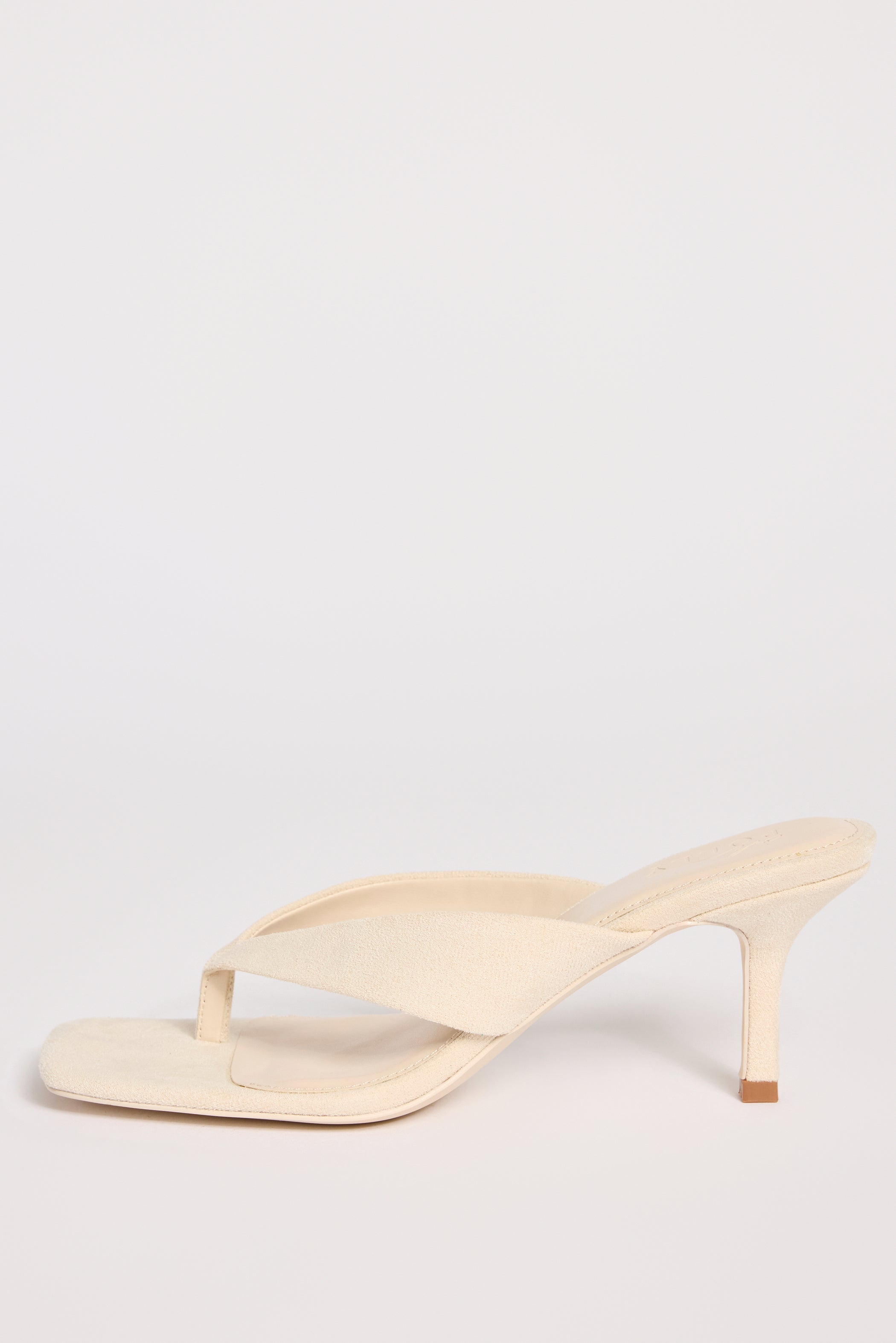 Heeled Thong Sandals  in Oat