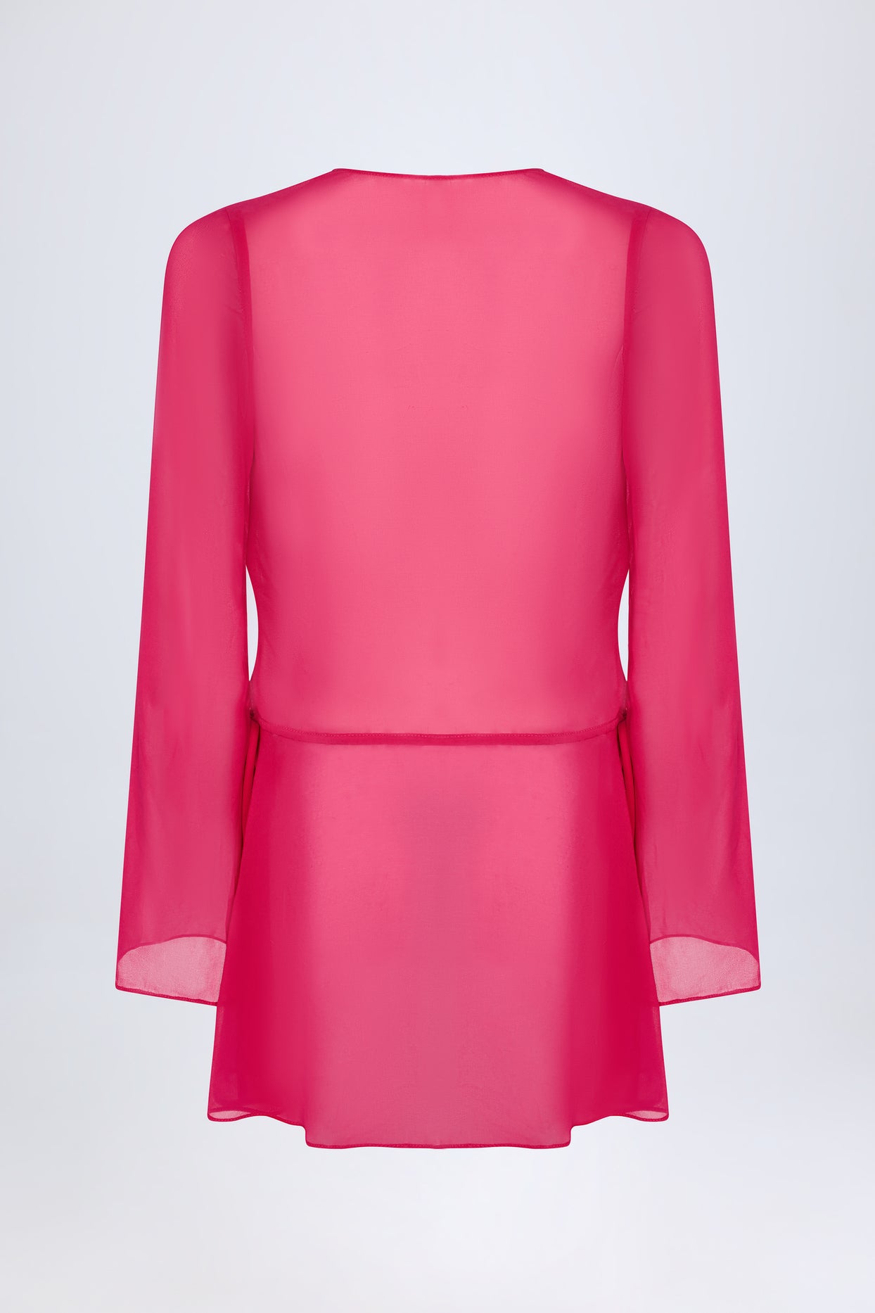 Cowl-Neck Mini Dress in Fuchsia Pink - 4