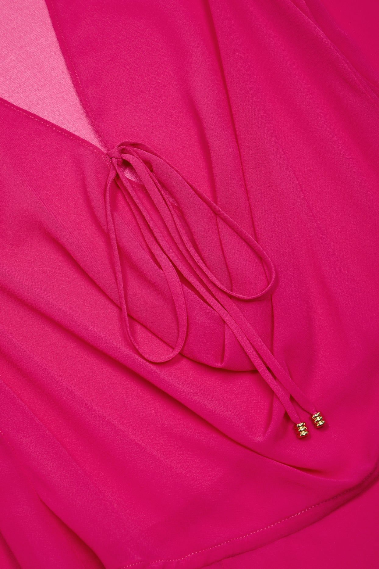 Cowl-Neck Mini Dress in Fuchsia Pink - 5