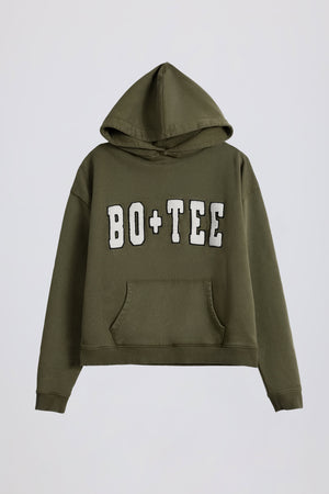Soft Cotton Jersey Acid Wash Oversized Hoodie in Light Green