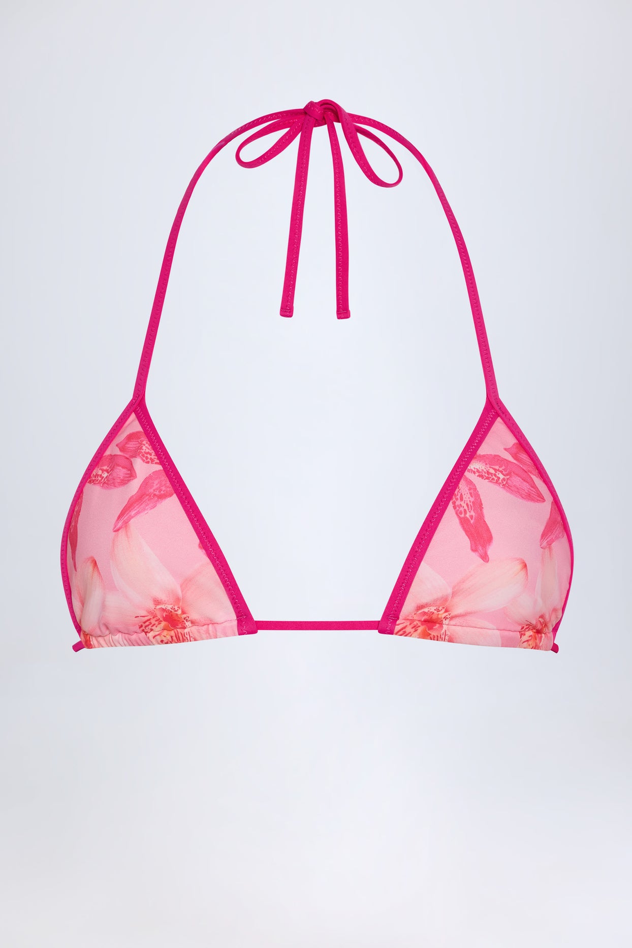 Triangle Bikini Top in Pink Orchid Print - 4