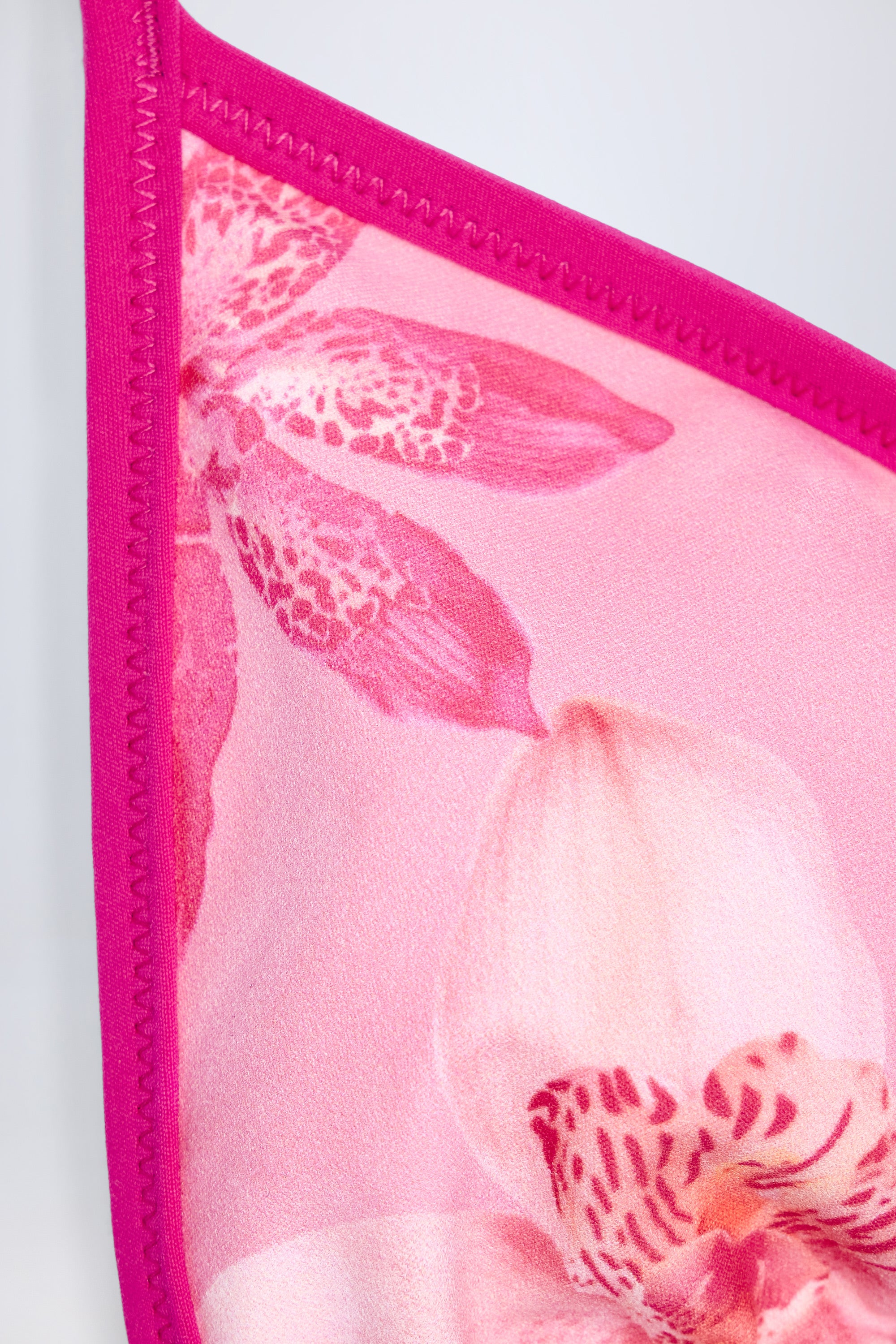 Triangle Bikini Top in Pink Orchid Print