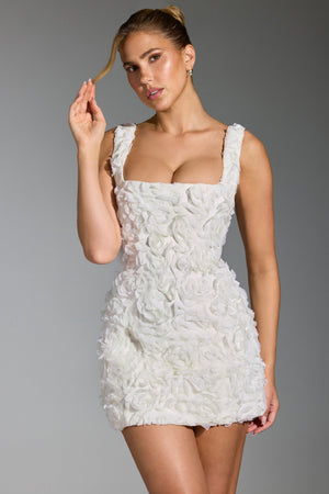 Posy Floral-Appliqu Corset Mini Dress in White | Oh Polly Posy Floral-Appliqu Corset Mini Dress in White | Oh Polly