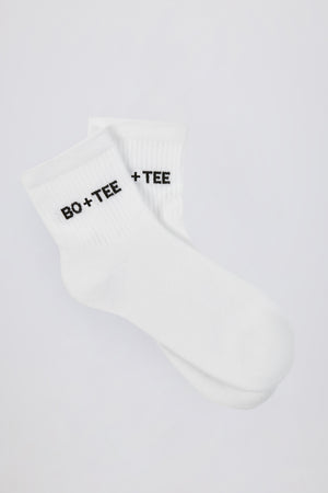 Ribbed Crew Sock Bundle in White
