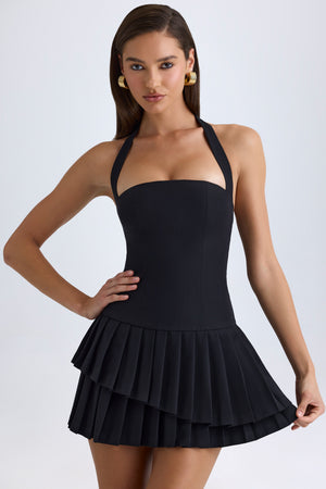 Asymmetric Layered Halterneck Mini Dress in Black - 8 | Oh Polly Asymmetric Layered Halterneck Mini Dress in Black - 8 | Oh Polly