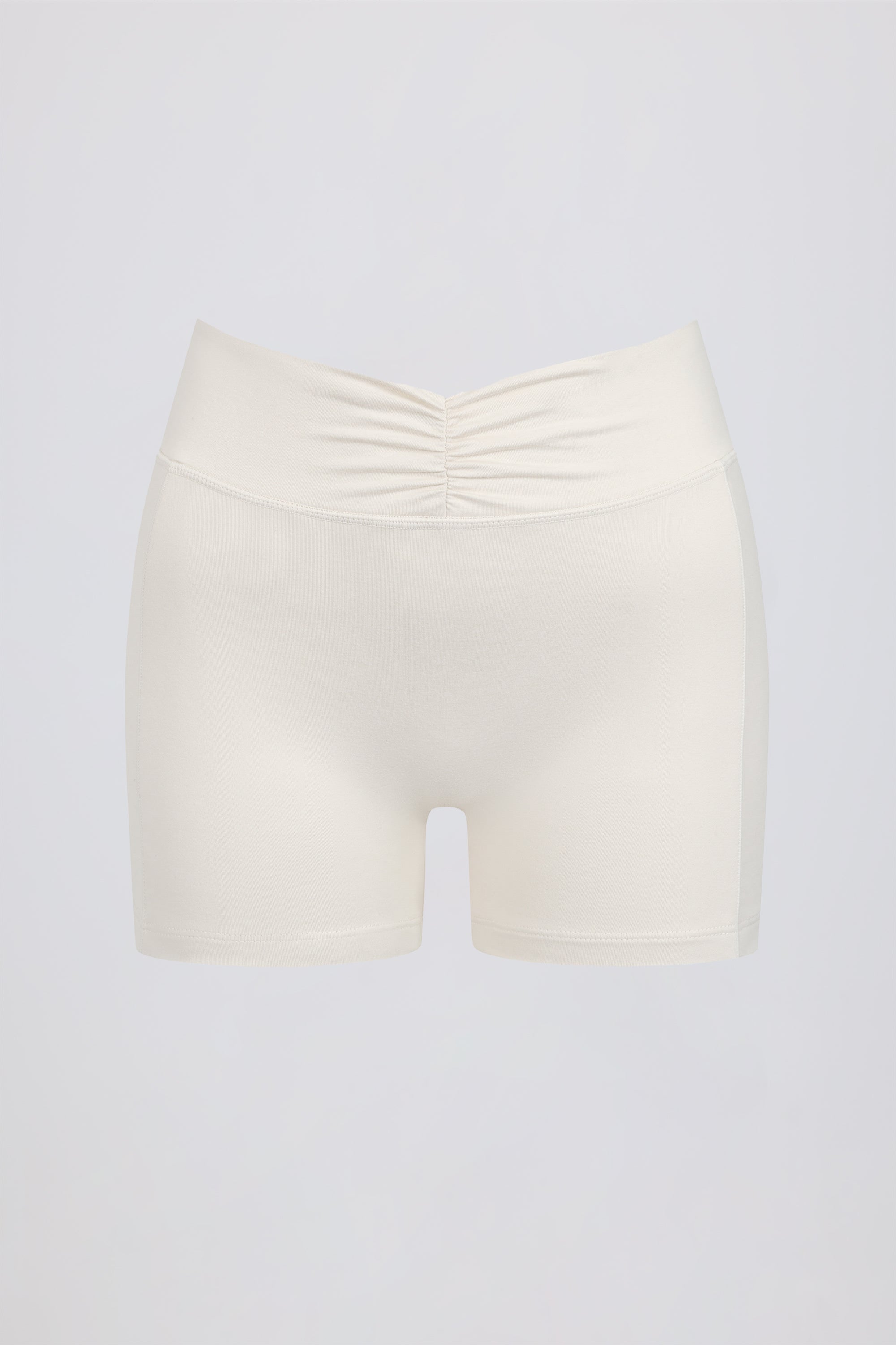 Ruched Mini Shorts in Vanilla