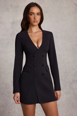 Structured Blazer Mini Dress in Black