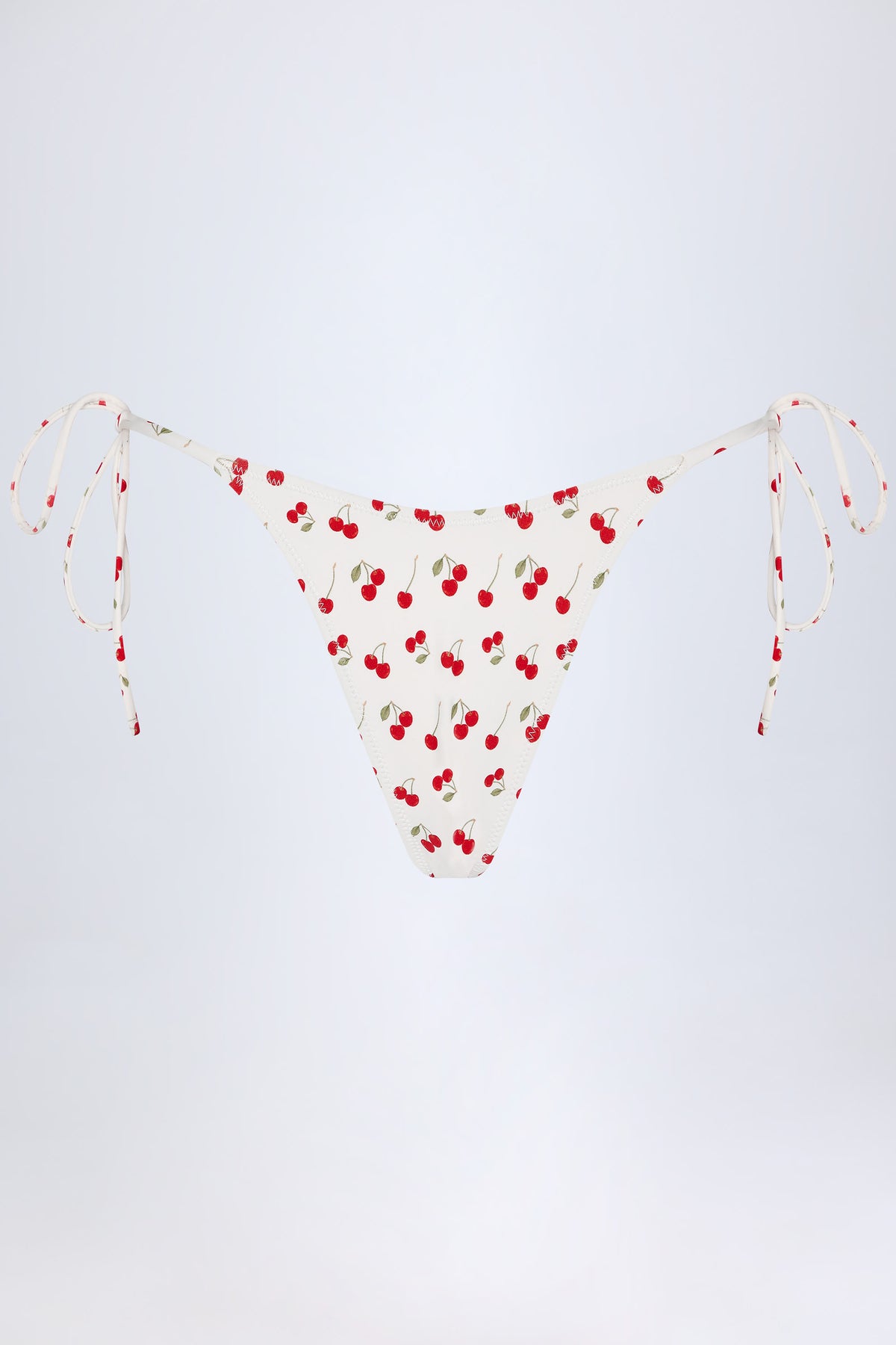 Side-Tie Cheeky Bikini Bottoms in Cherry Print