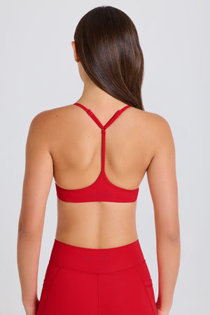 Soft Active Racerback Sports Bra in Strawberry Red