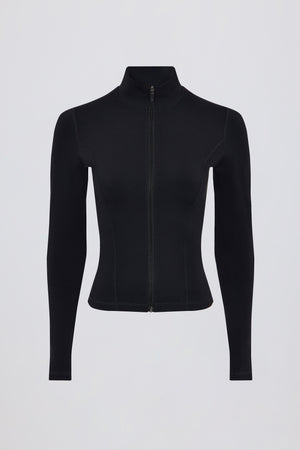 Soft Active Zip-Up Jacket in Black