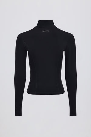 Soft Active Zip-Up Jacket in Black