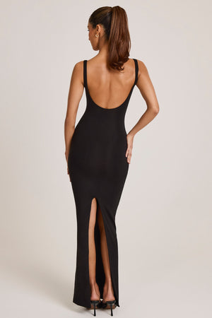 Modal Square Neck Maxi Dress in Black