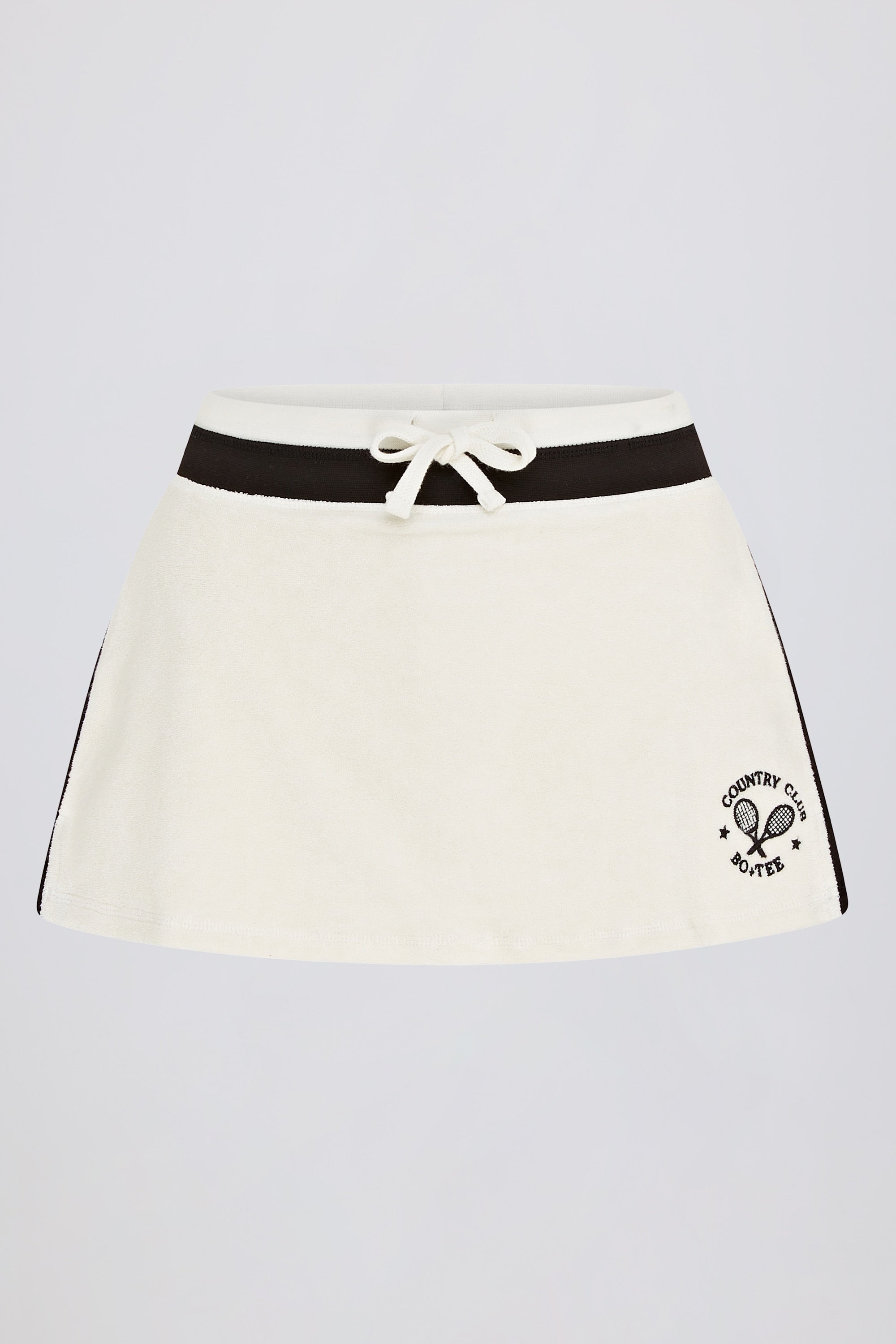 Terry Towelling Mid-Rise Skort in Ivory