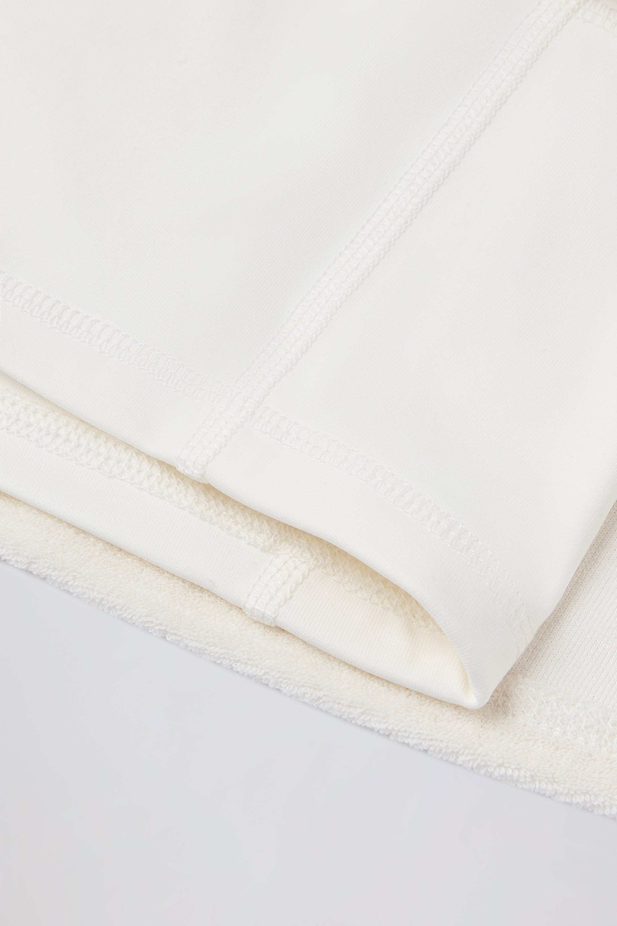 Terry Towelling Mid-Rise Skort in Ivory