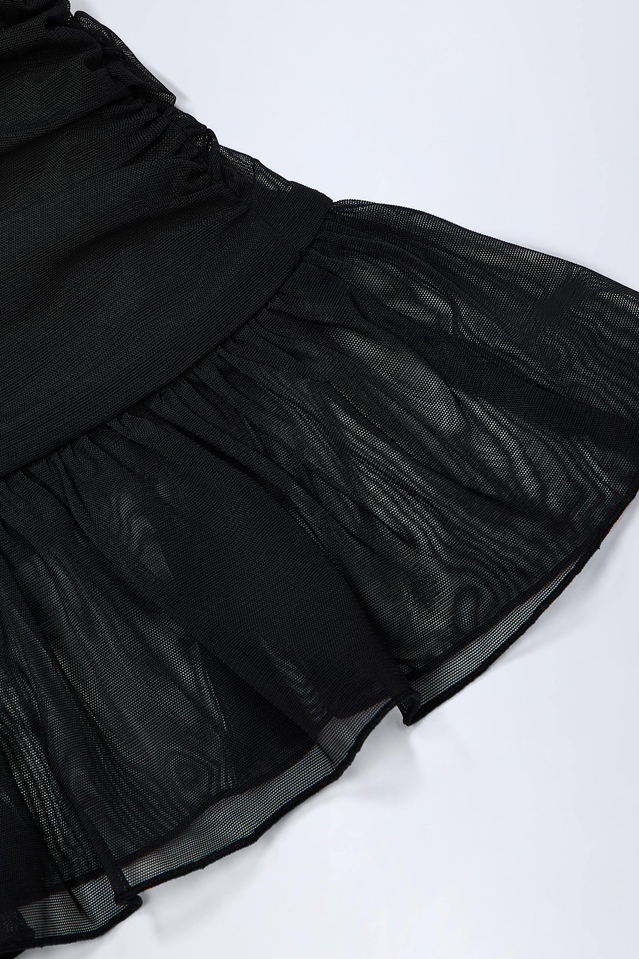 Hardware-Detail Ruffled Mid-Rise Mini Skirt in Black - 12