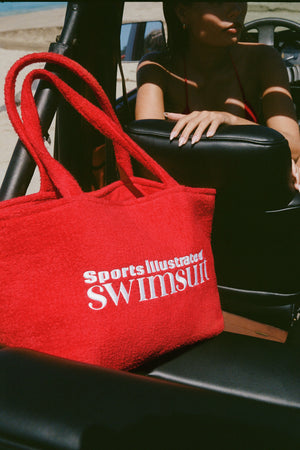 Towelling Tote Bag in Fiery Red
