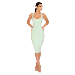 True To Form Double Layered Midi Dress in Mint