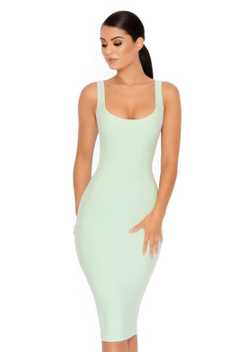 True To Form Double Layered Midi Dress in Mint