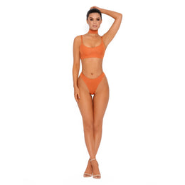 Sleek Like Me Brazilian Bikini Bottoms in Rust Orange