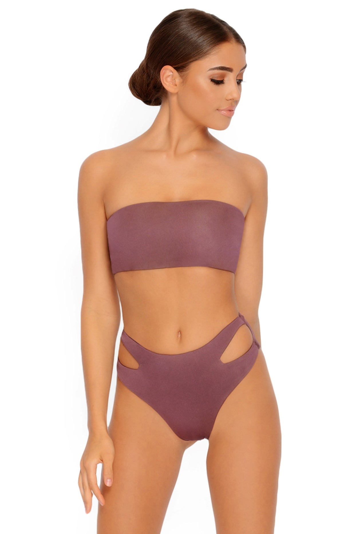 Read My Hips High Waist Bikini Bottoms in Plum